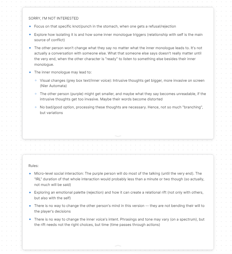 A screenshot describing more information about the game's ideas and rules via text. 